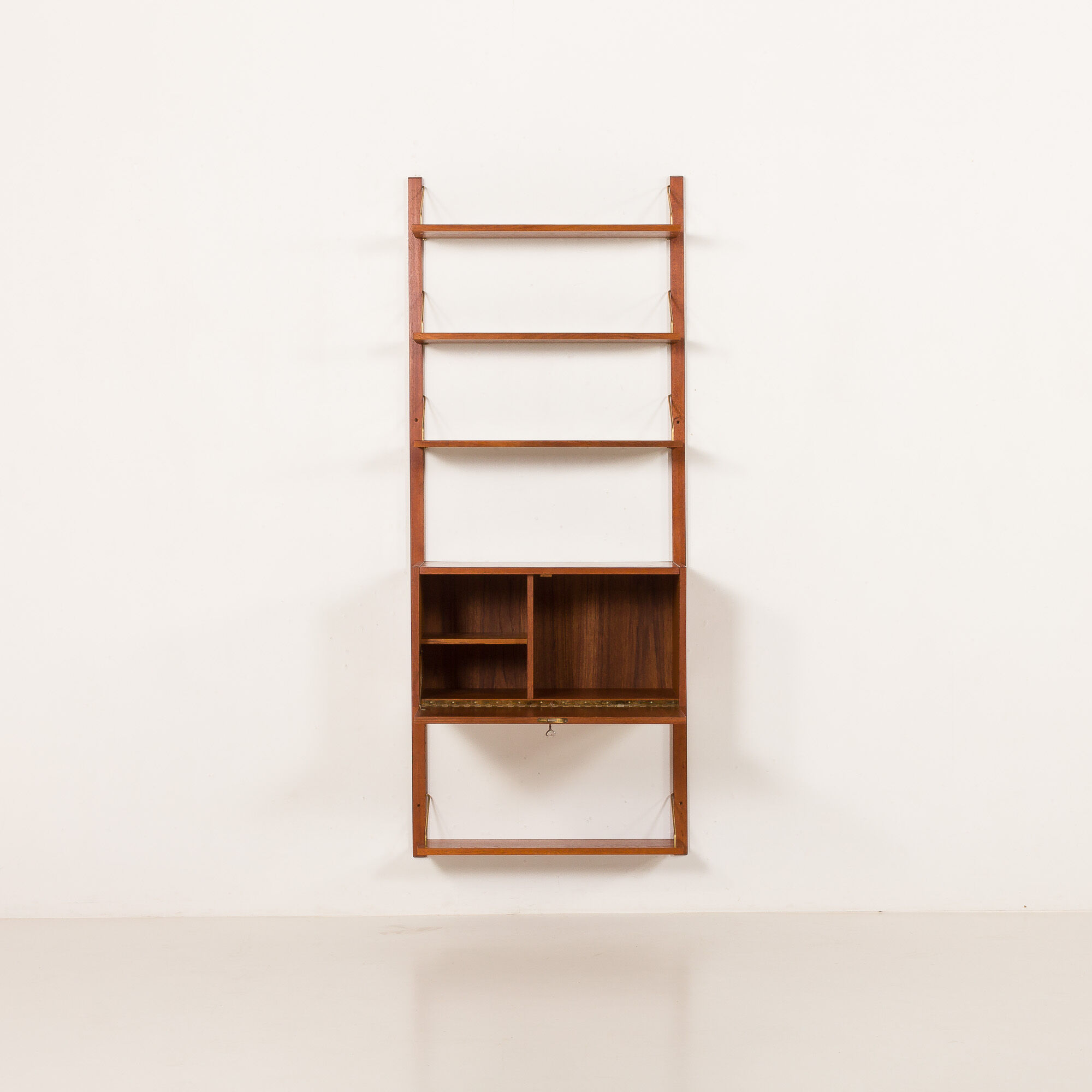 Scandinavian teak wall unit with a secretaire
