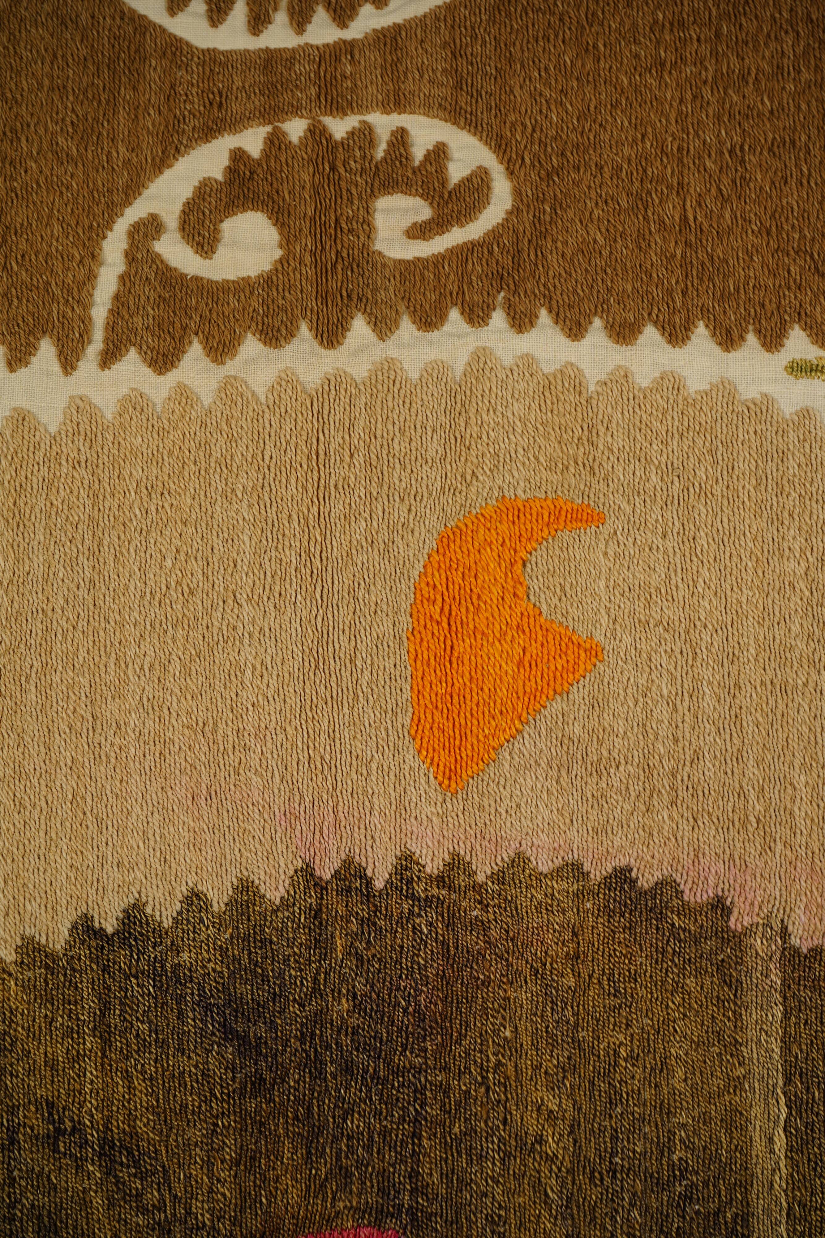 Vintage Turkish hand-knotted rug 107x126 cm