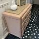 Renovated marble commode - red path - 1950s 1960s - marble and solid wood