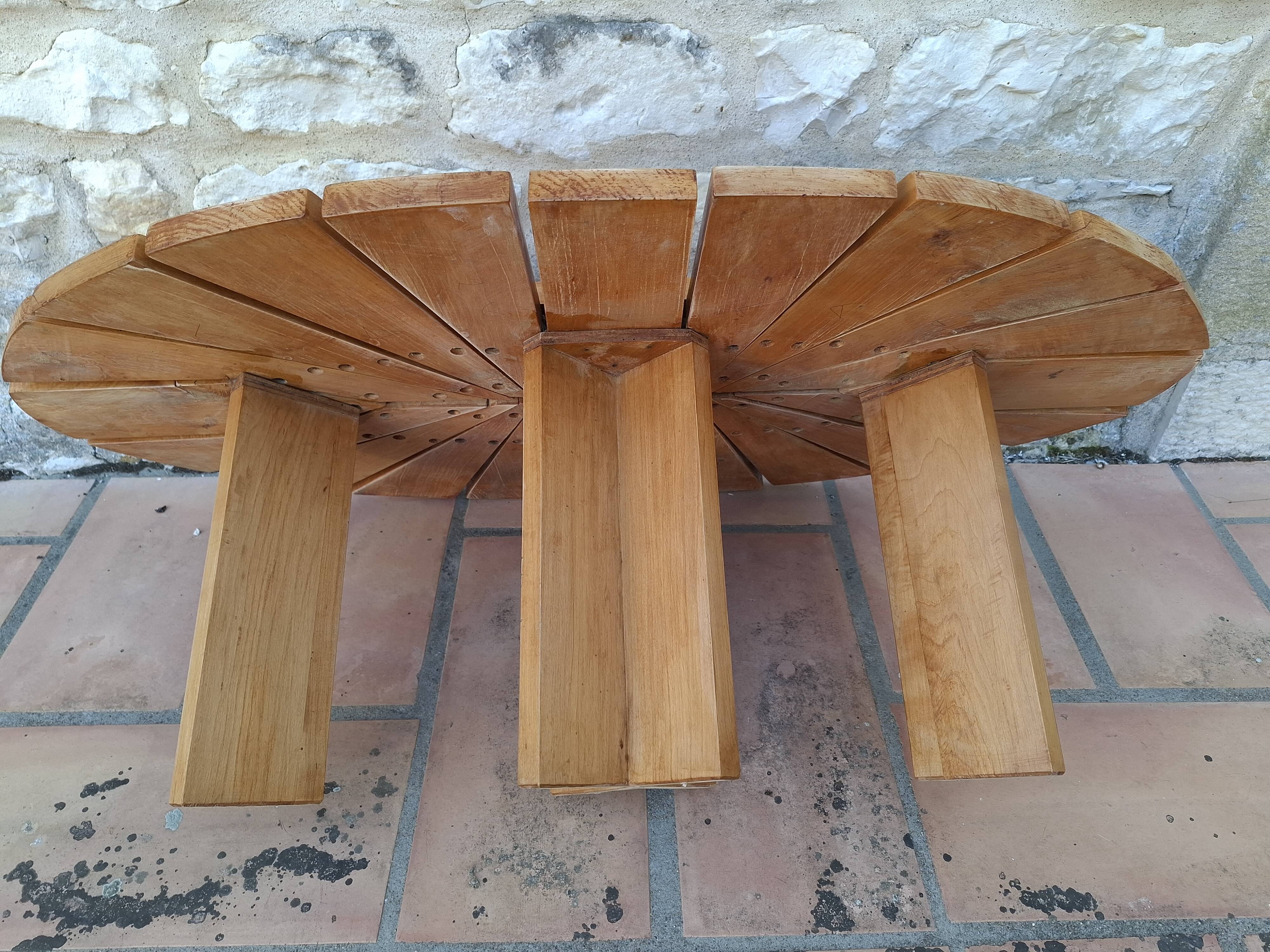 Vintage daisy shaped wooden coffee table