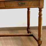 Louis XVI style flat desk in solid oak 19th century