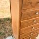 Art Deco chest of drawers with 6 oak drawers, claw feet, 1930s/40s.