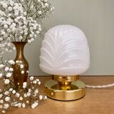 Vintage table lamp in white opaline