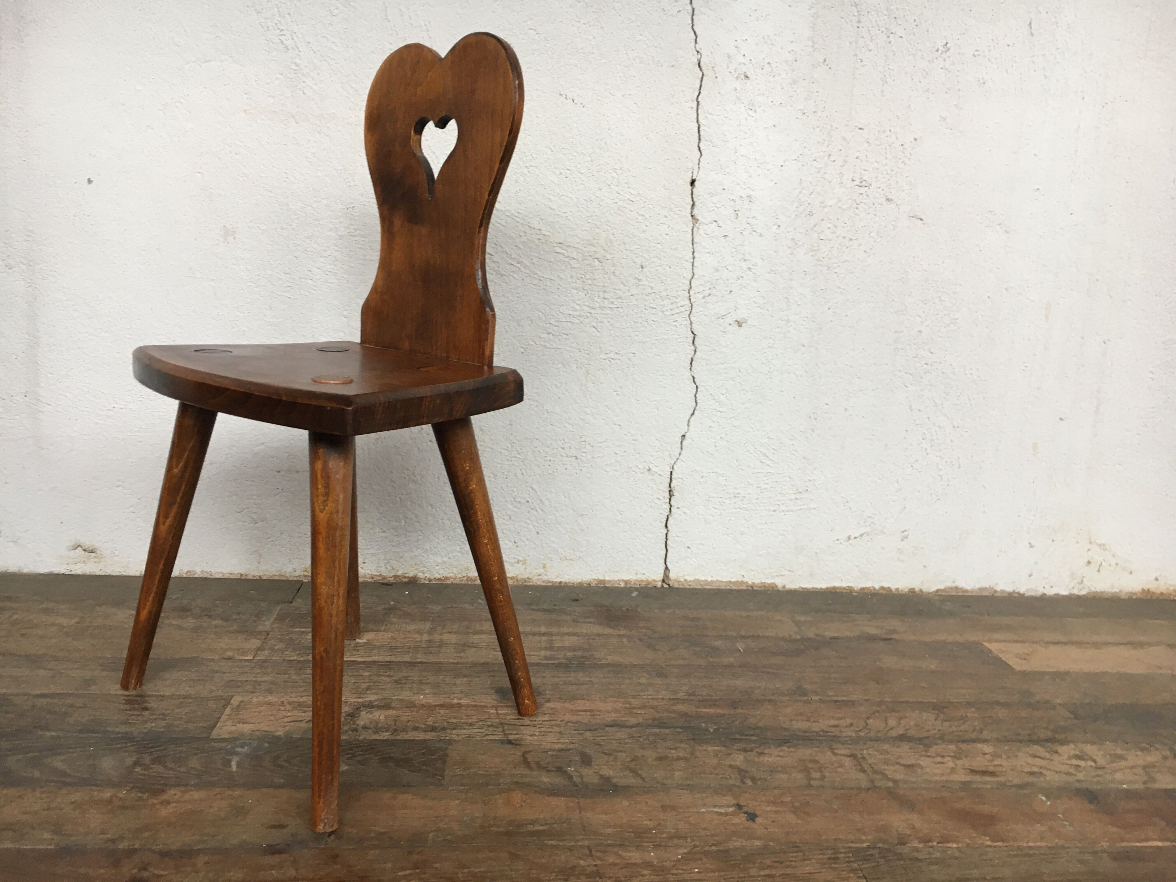 Old Alsatian children's chair in solid beech