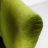 1940s art deco green velvet banana sofa, Denmark