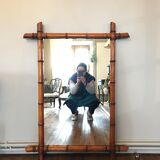 Vintage bamboo mirror 75 x 100 cm