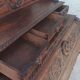 Louis XIII cylinder desk in carved oak, 19th century.