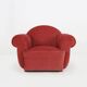 Set of 3 French Art Deco Red velvet Upholstered Armchairs, 1930s