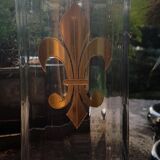 Faceted crystal vase decorated with lily flower