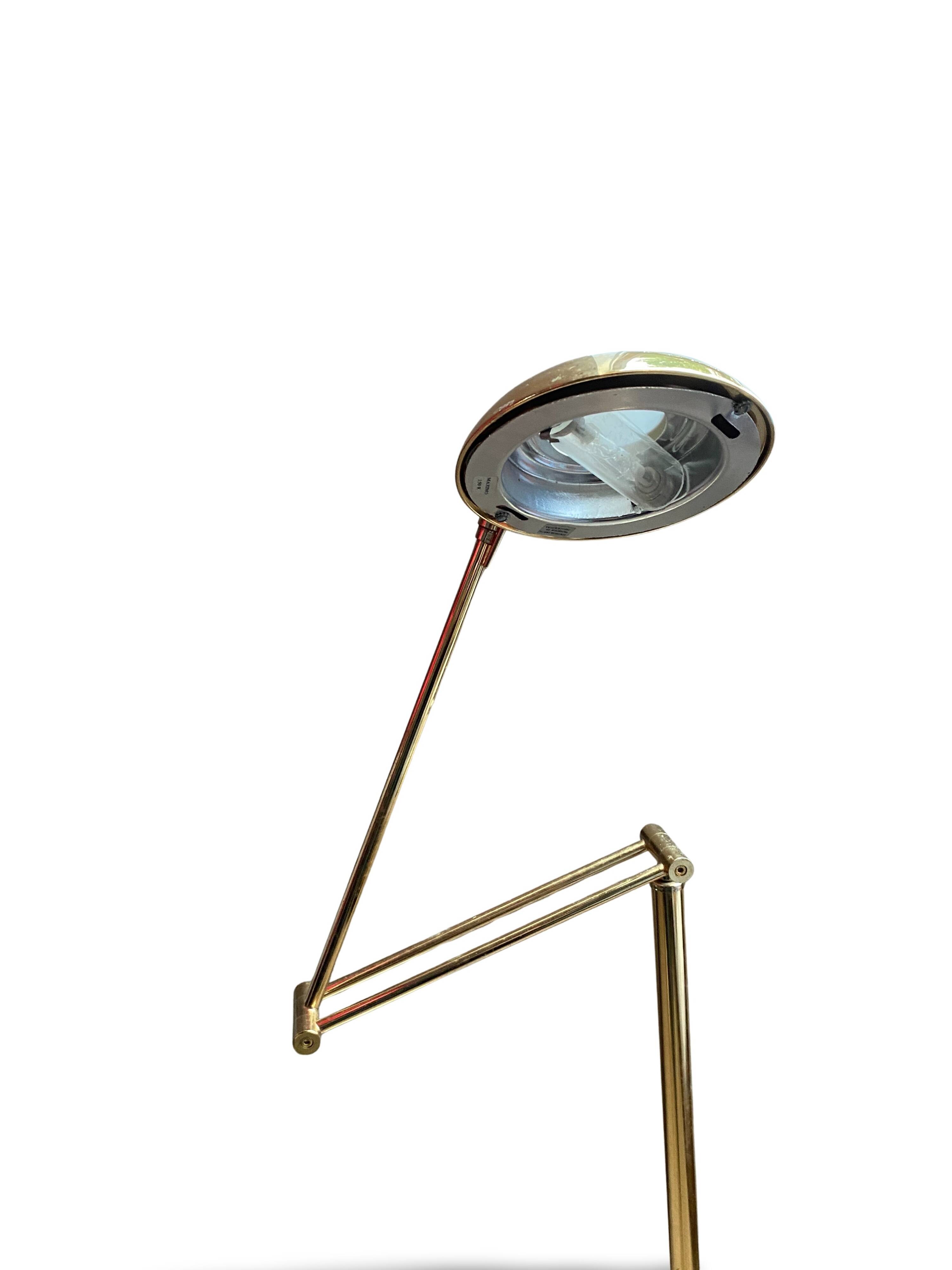 Articulated halogen lamp in chrome-plated brass – 1990s design – Italy