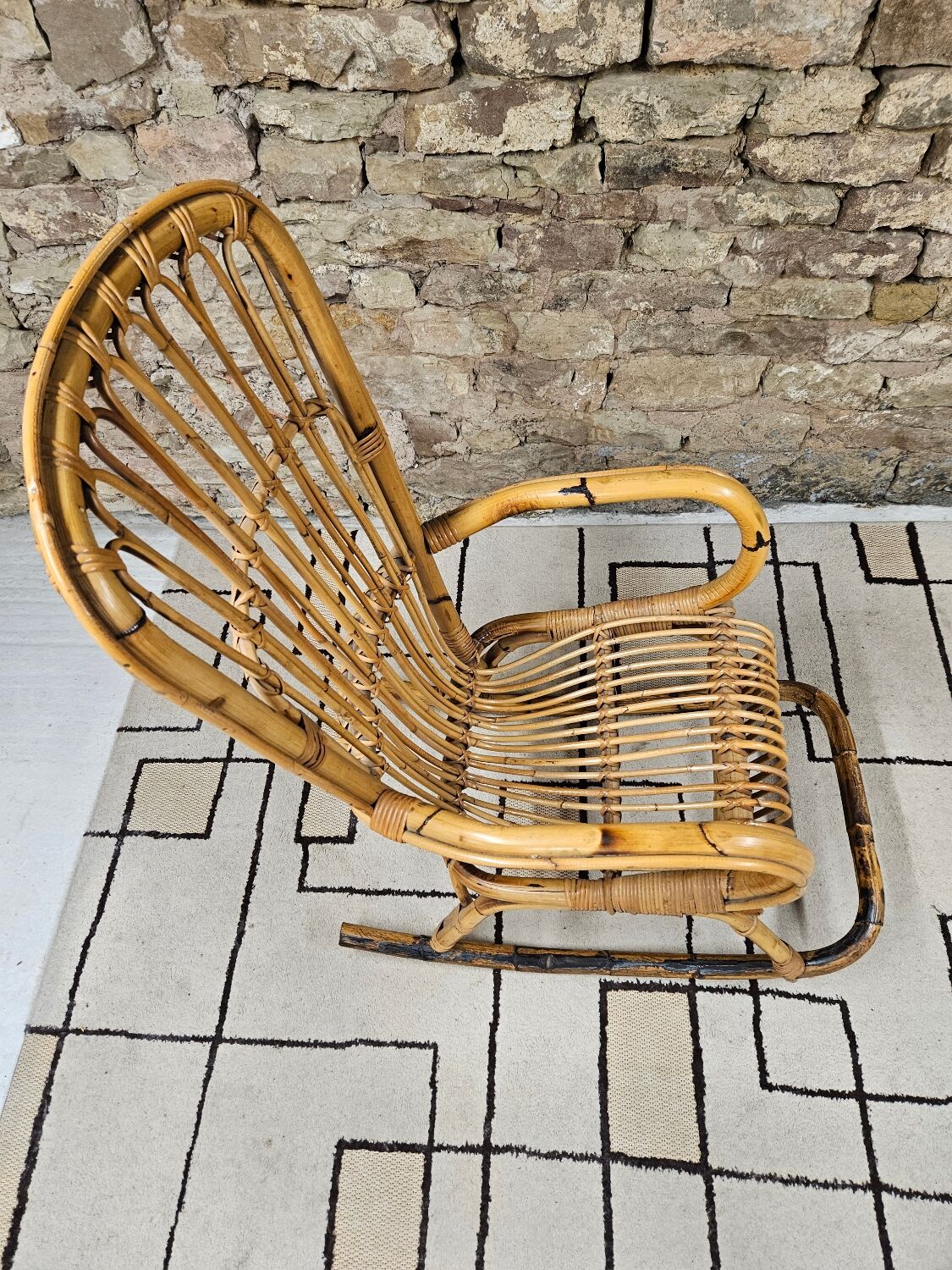 Rocking chair bambou 1950