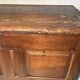 Antique rustic oak chest with original hardware and molded panels