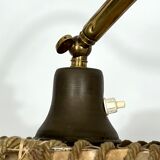 Arredoluce Monza, vintage brass and leather floor lamp. 40s