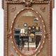 Large Napoleon III trumeau mirror, gilded wood, bevelled glass, 19th century.