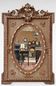 Large Napoleon III trumeau mirror, gilded wood, bevelled glass, 19th century.