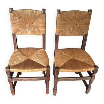 2 straw chairs