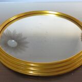 50 60 years gold metal round mirror tray