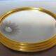 50 60 years gold metal round mirror tray