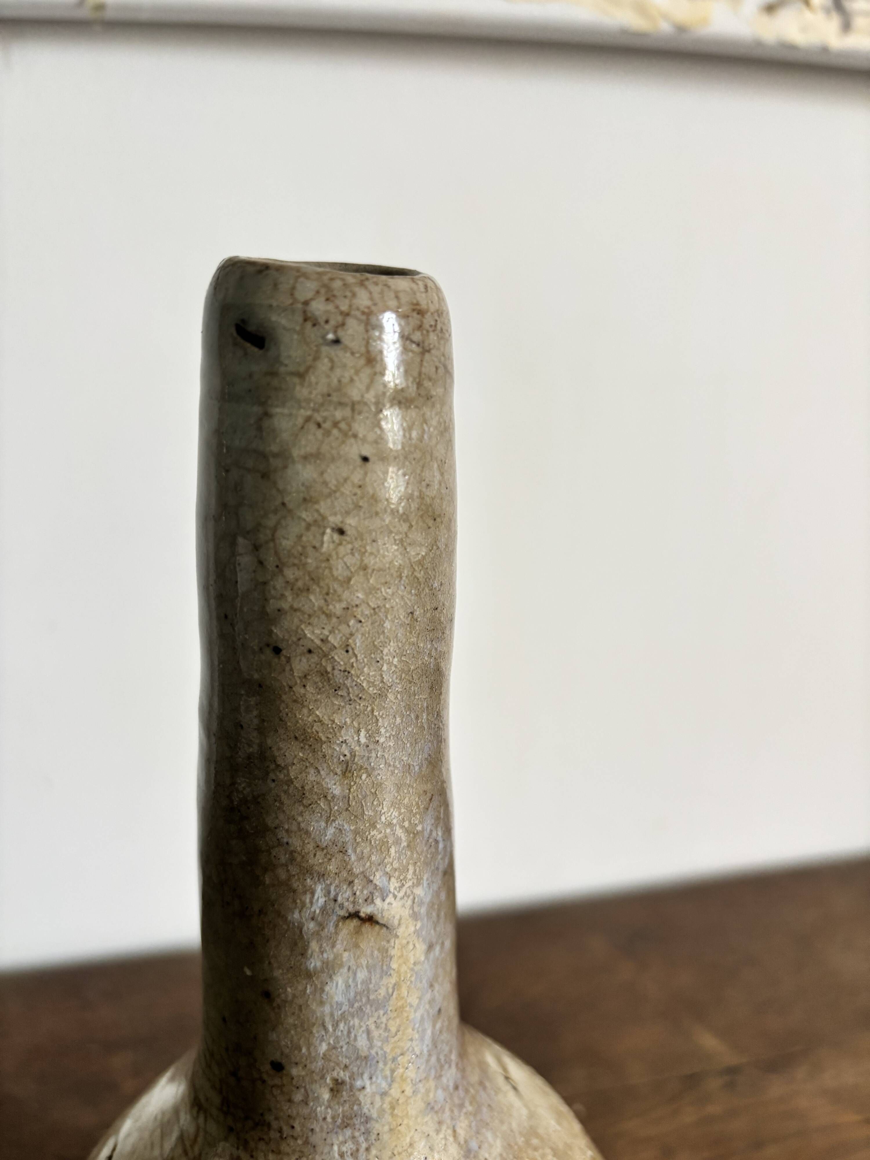 Grand vase soliflore en grès vintage