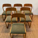 Set of 6 fully restored Baumann flat sled chairs
