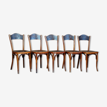 Set 5 chaises bistrot J&J Kohn début XXe