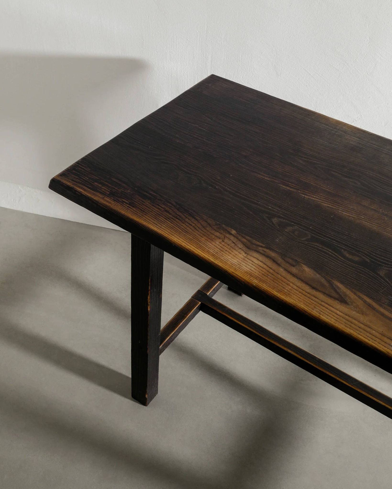French Mid Century Black Wooden Ebonized Cabin Dining Set, 1950s