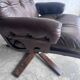 Vintage Scandinavian swivel lounge chair in leather, 1970s