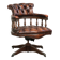 English cowhide Chesterfield swivel and tilt button seat office chair