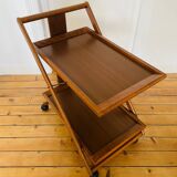 Vintage wooden trolley serving cart, 1960