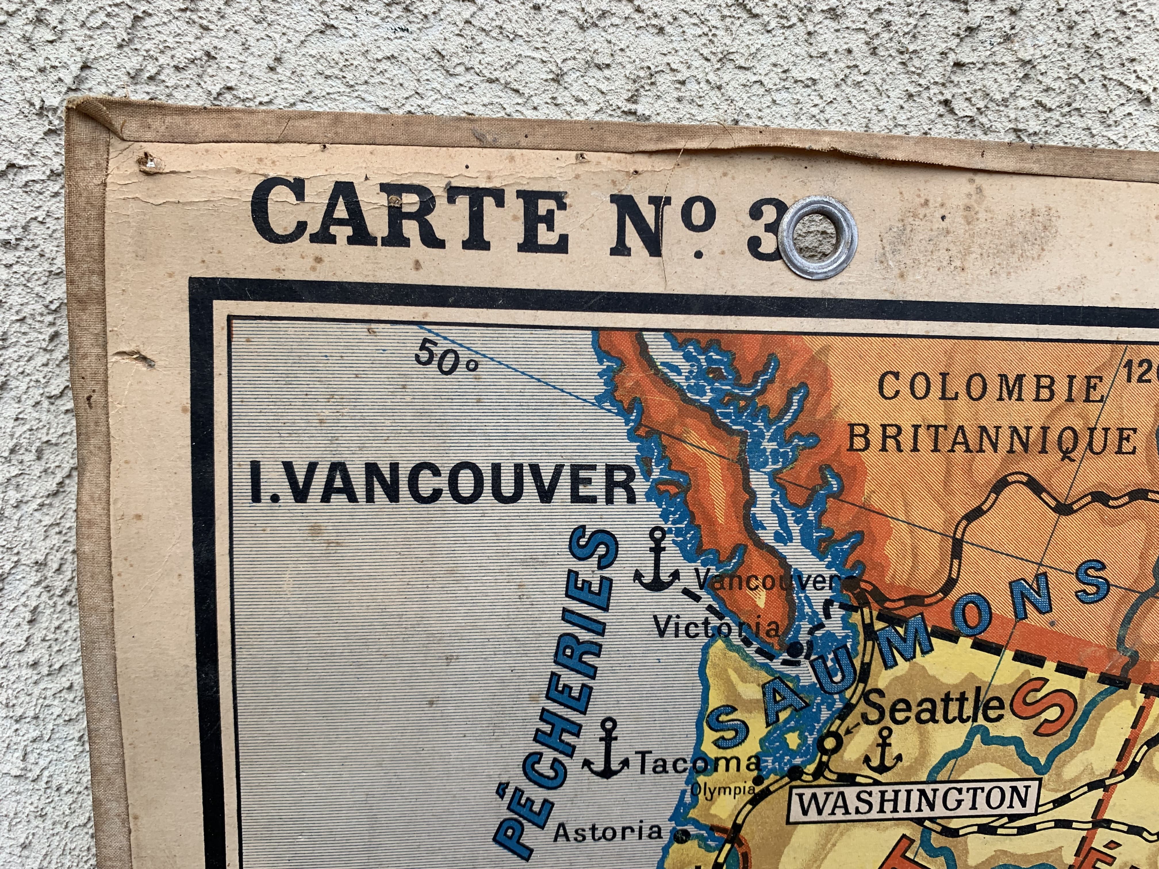 Vintage school map united states n°33 editions hatier by m.peyre