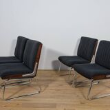 Chrome & Rosewood armchairs, Gordon Russell, United Knigdom, 1970s.
