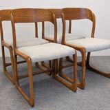Set of 4 Baumann sled chairs, France circa 1970.