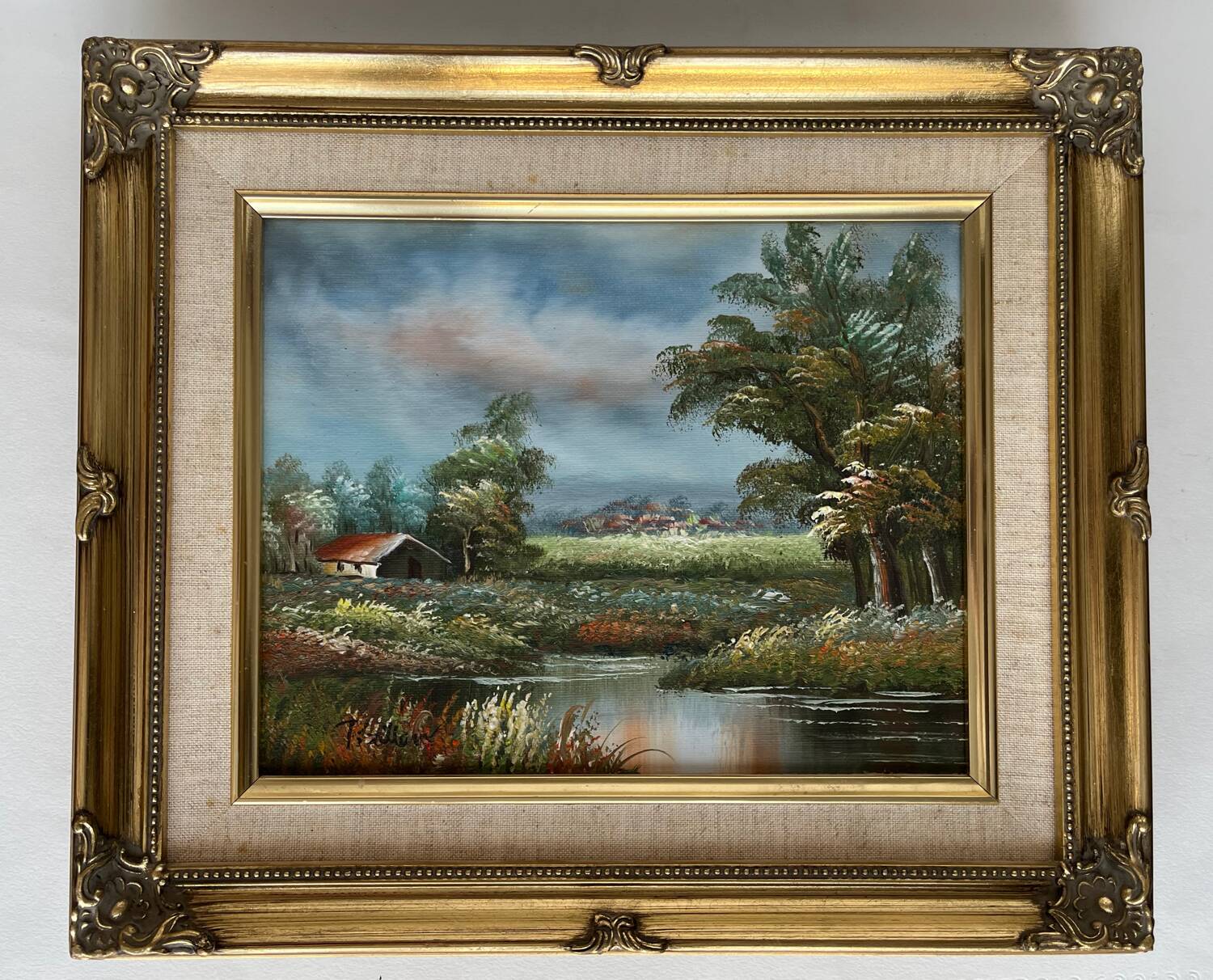 Painting: oil on canvas representing a landscape