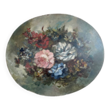 Oval painting Still life with flowers