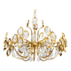 Mid century hollywood regency palwa gilt brass and crystal chandelier