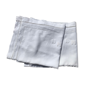 Pair of pillowcases DM linen very fine day scale double scale