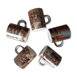 5 glazed stoneware espresso cups
