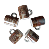 5 tasses à expresso en grès vernissé