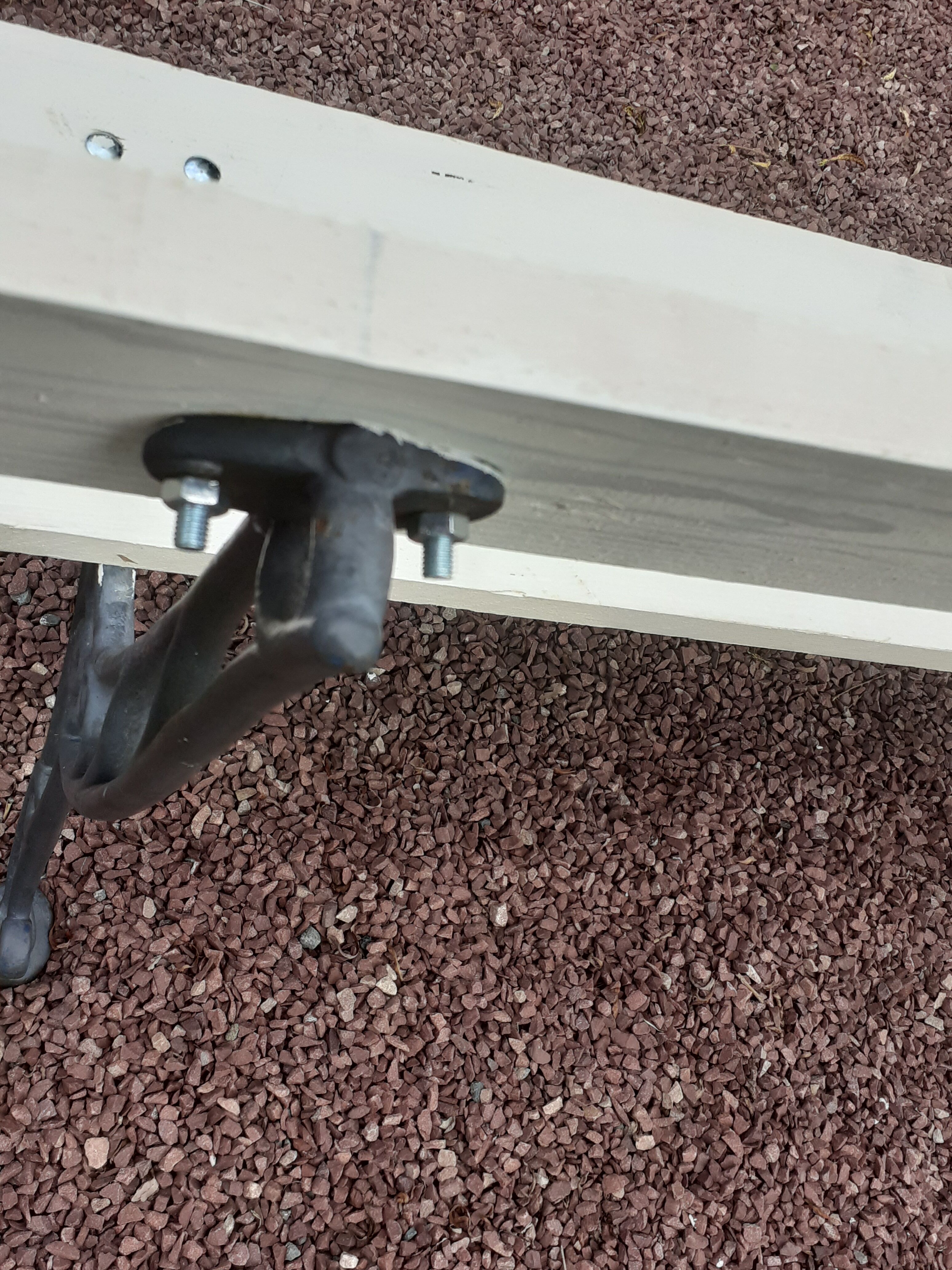 Garden bench with old cast-cast-or-cast-or-cast foot