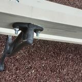 Garden bench with old cast-cast-or-cast-or-cast foot