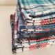 Set of 12 vintage checkered napkins – Red and turquoise