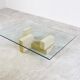 Vintage travertine coffee table Italy , 1970s