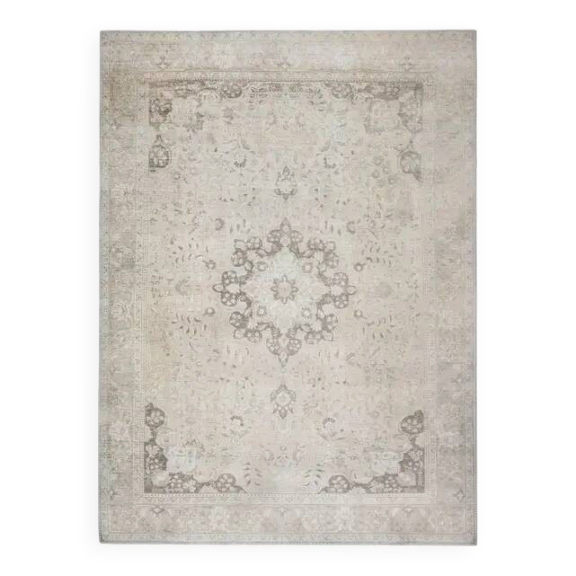 1960s Persian Handmade Wool Cotton Beige Oversized Area Rug 292x381