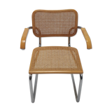 Tubular frame and cane cantilever desk chair Marcel Breuer