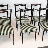 Mid-Century set of six dining chairs attributed to Paolo Buffa. Italy 1950s