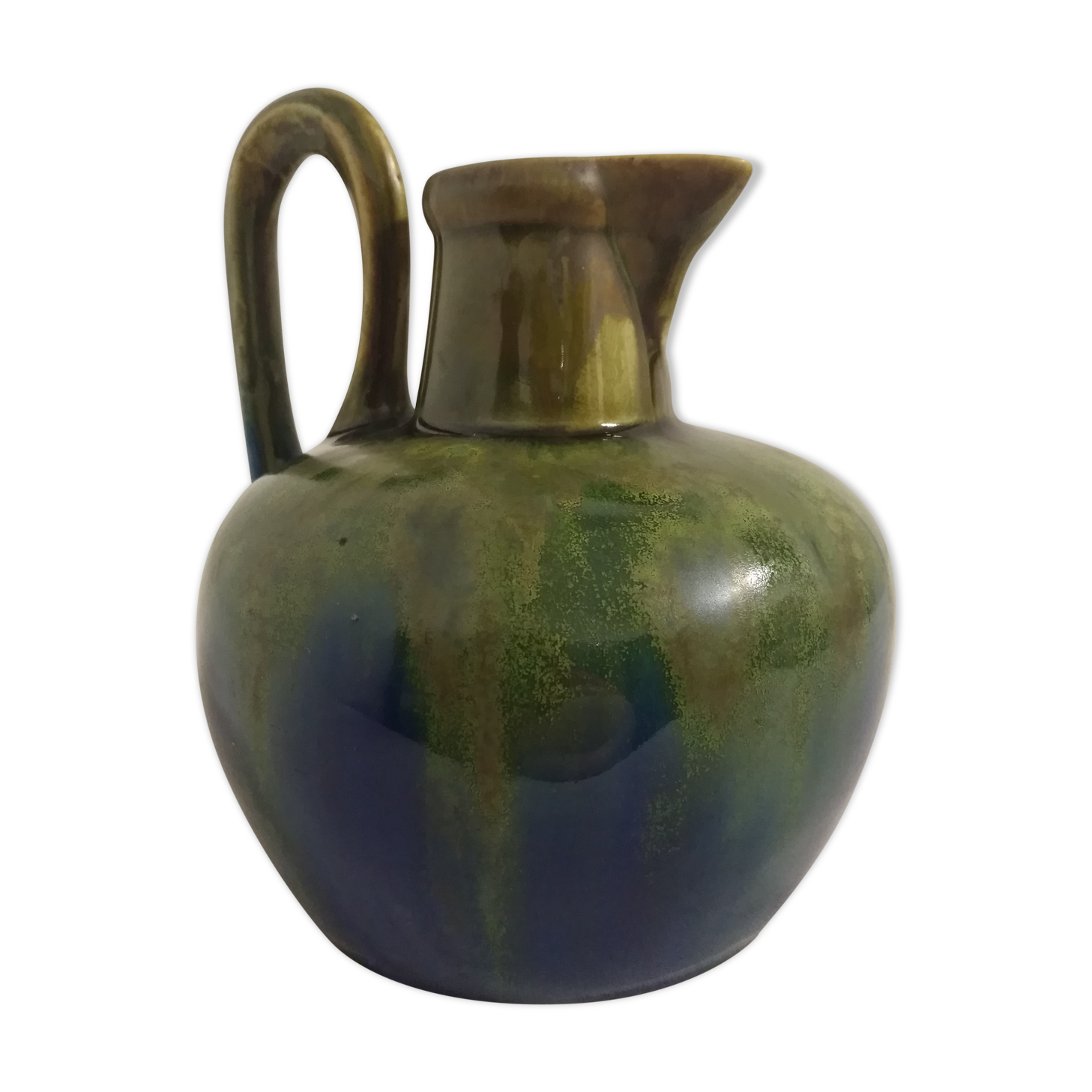 Flamed ceramic pitcher