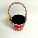 Basket in slurry and wicker 60s Vallauris