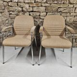 Pair of vintage 1970s Sedus bouclette wool armchairs
