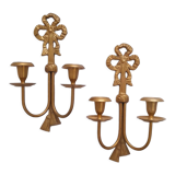 Set of 2 brass wall lamps