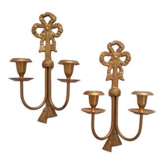 Lot de 2 chandeliers appliques murales en laiton
